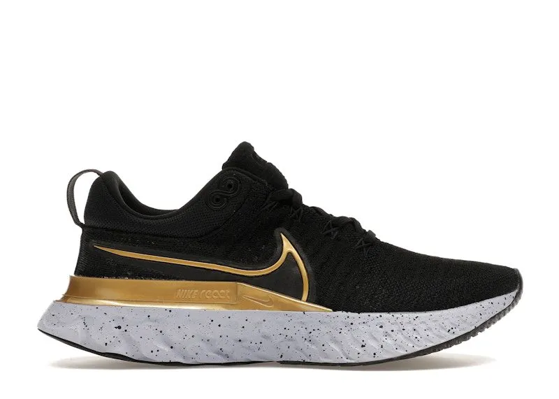 Nike React Infinity Run Flyknit 2 Black Metallic Gold (CT2423-009)