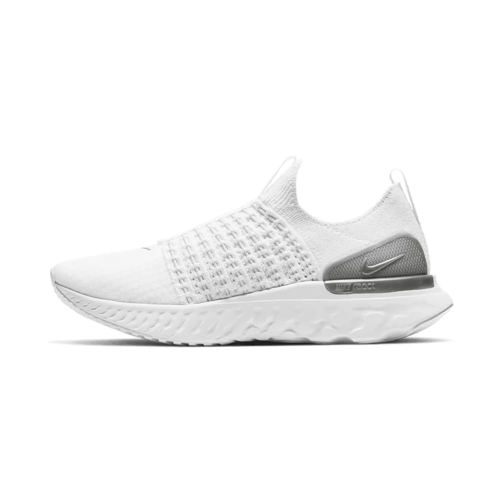 Nike React Phantom Run Flyknit 2 White Pure Platinum (W) White/White-Pure Platinum-Metallic Silver (CJ0280-100)