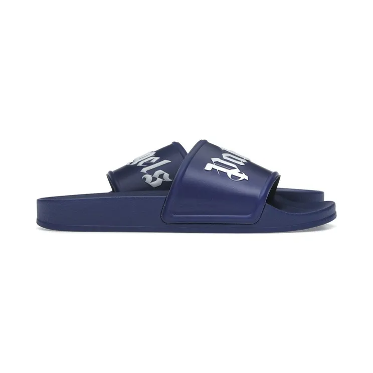 Palm Angels Pool Slides Dark Blue White SS23 (PMIC001C99PLA0014501)