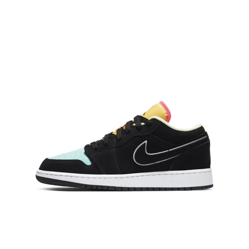 Jordan 1 Low Aurora Green (GS) Black/Black-Aurora Green (CV9844-013)