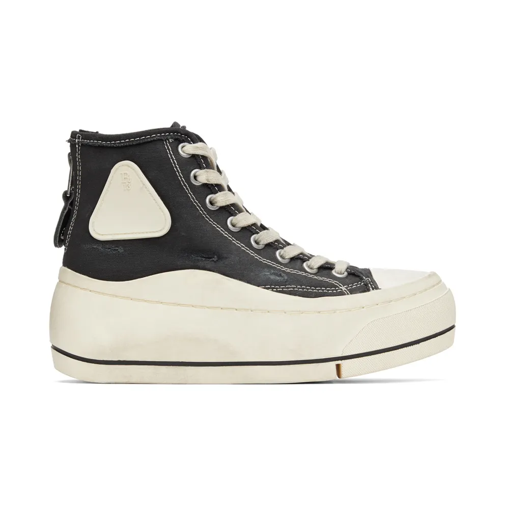 R13 Black and Off-White High-Top Sneakers (R13S5029-001)