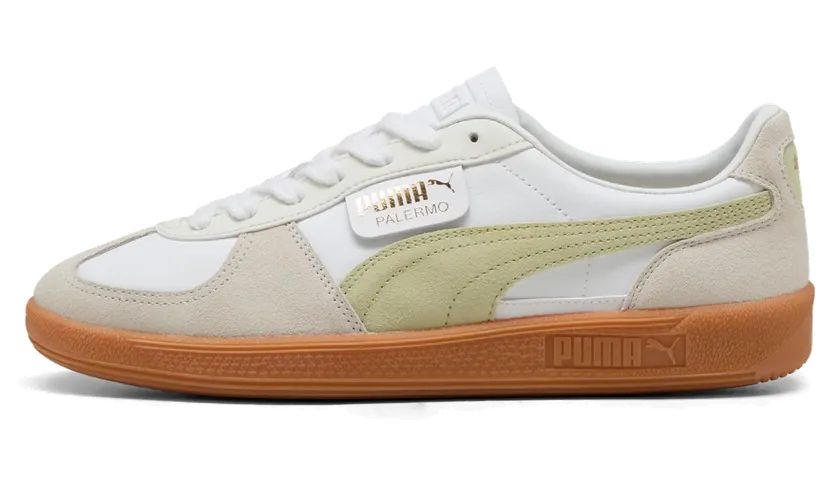 Puma PALERMO Leather “Vapor Gray Pistachio Green” (396464-18)