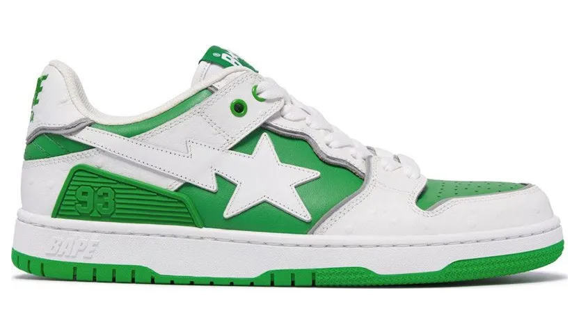 A Bathing Ape Sk8 Sta #1 Ostrich Pack White Green (1K30-191-308-GRN)