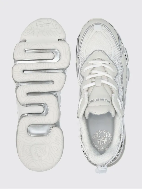 Plein Sport Mesh And Leather Sneakers White (PAESUSC0746STE003N0101) (2)