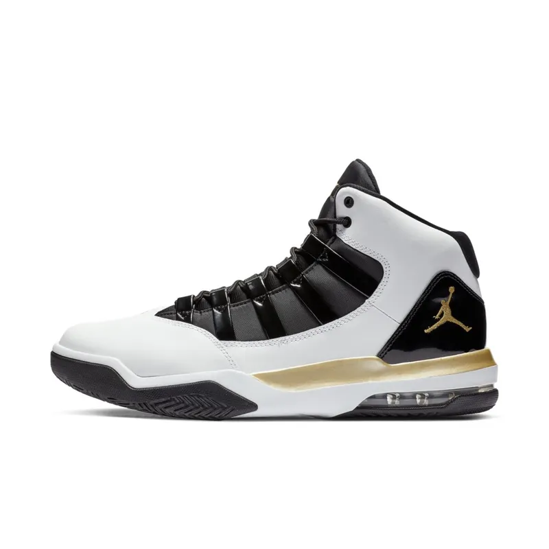 Jordan Max Aura White Metallic Gold Black White/Metallic Gold-Black (AQ9084-107)