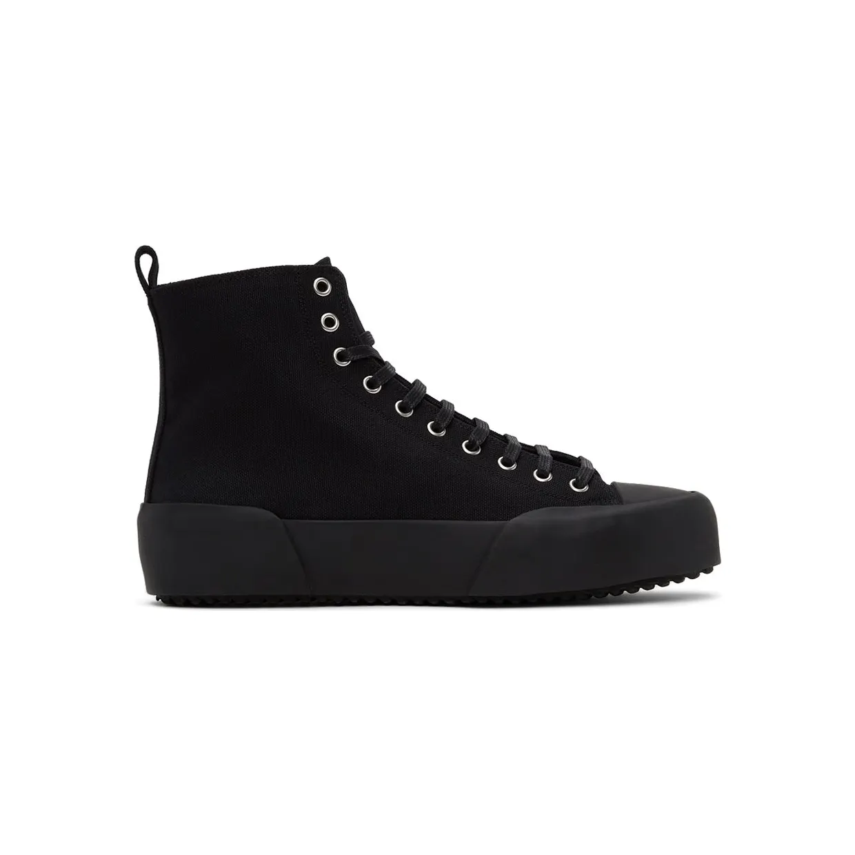 Jil Sander Black Canvas High-Top Sneakers (JI35546B_14350)