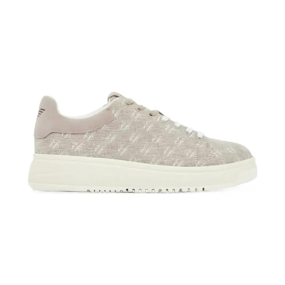 Emporio Armani Low-top with logo-print – Beige (EW003997AF23350)