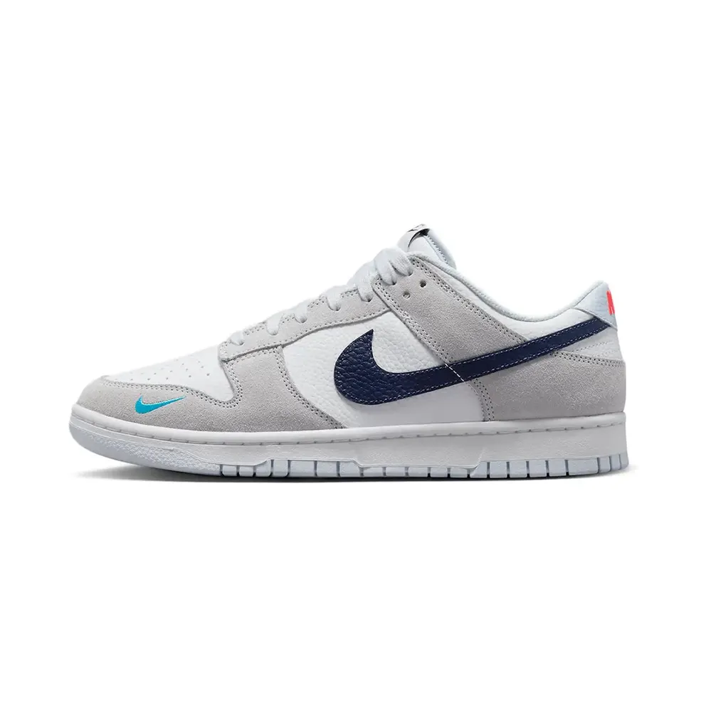 Nike Dunk Low White Grey Navy Aqua Mini Swoosh (FJ4227-001)