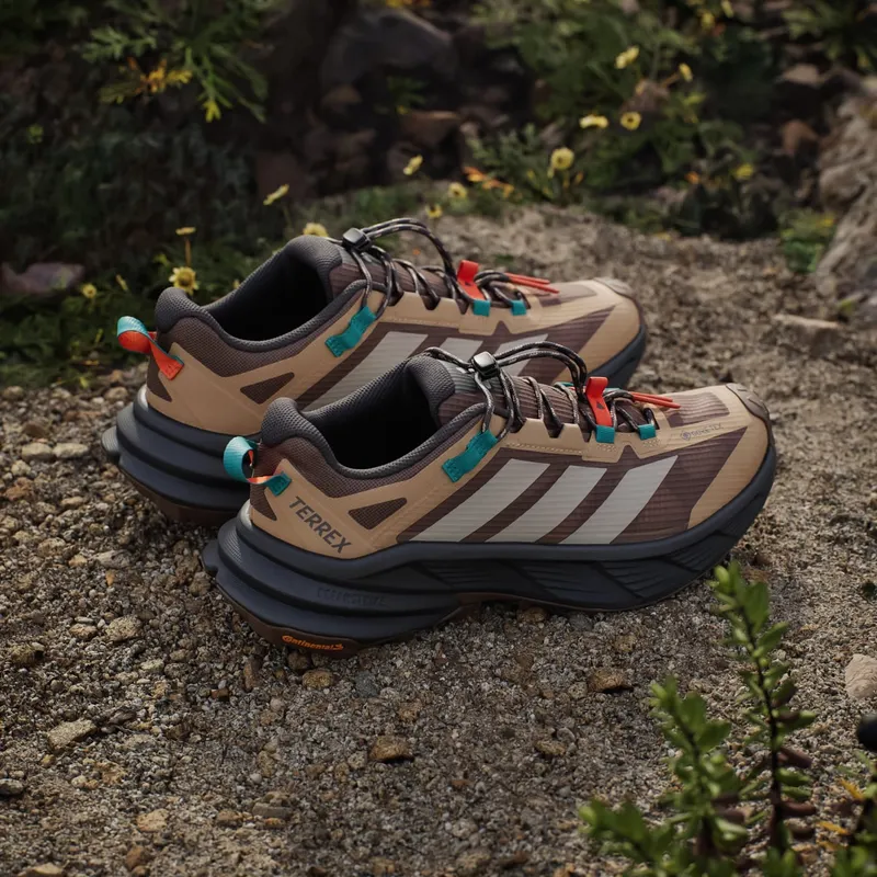 Adidas Terrex Freehiker SL GORE-TEX Hiking Shoes Earth Strata / Beige / Pure Teal (KJ4429)