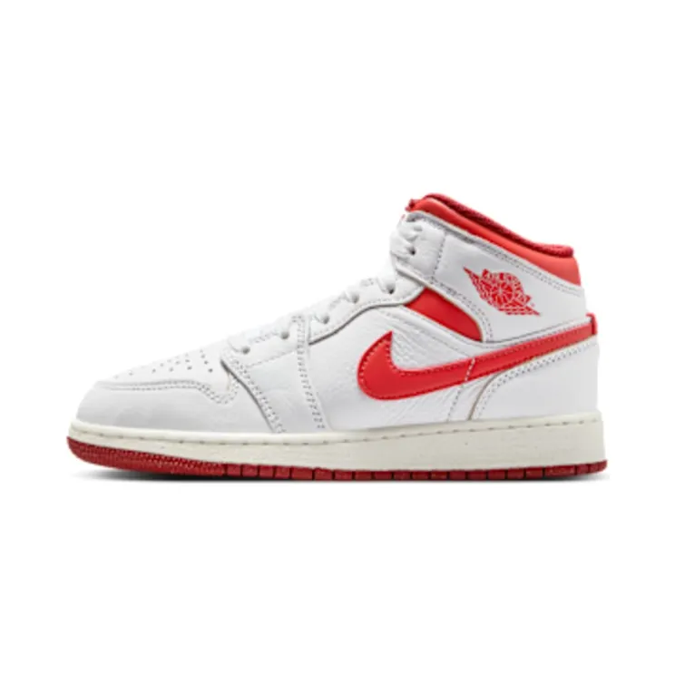 AIR Jordan 1 MID SE GS “White / Dune Red / Sail / Lobster” (FJ3464-160)