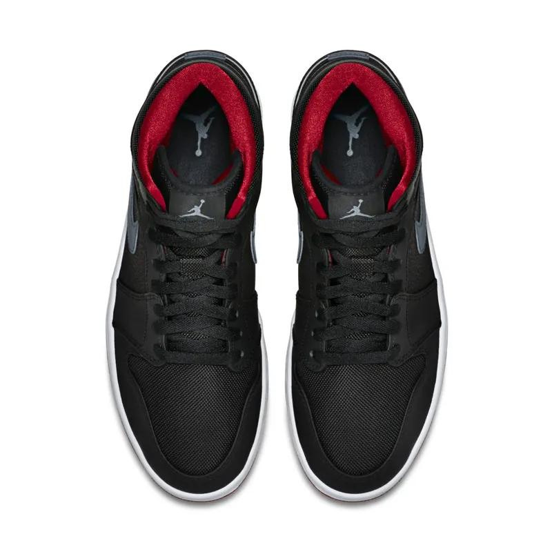 Jordan 1 Mid Black Cool Grey Gym Red Black/Cool Grey-Gym Red (554724-004)