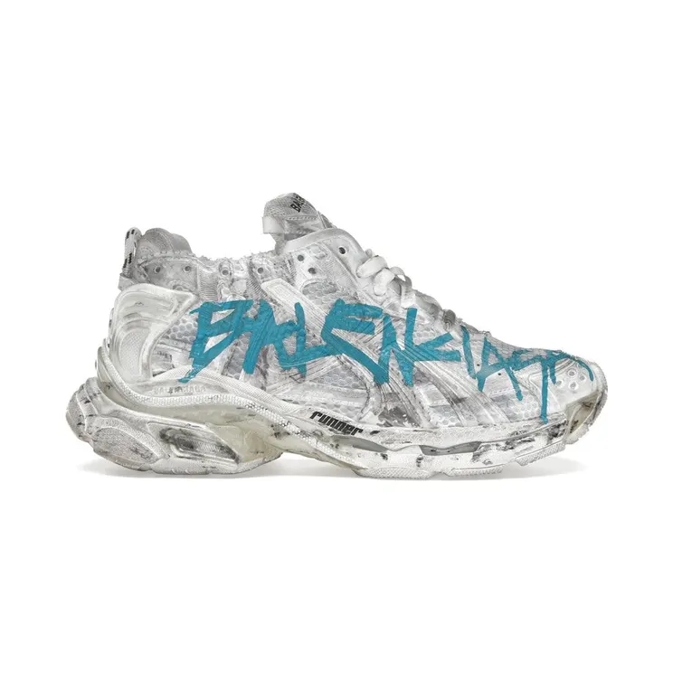 Balenciaga Runner Graffiti White Blue (772774 W3RBQ 9040)