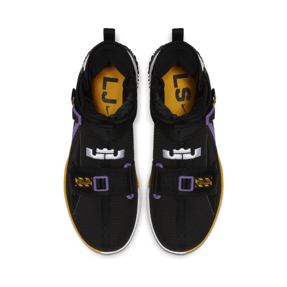 Nike LeBron Soldier 13 Lakers Black/White-University Gold-Bright Violet Style (AR4228-004)