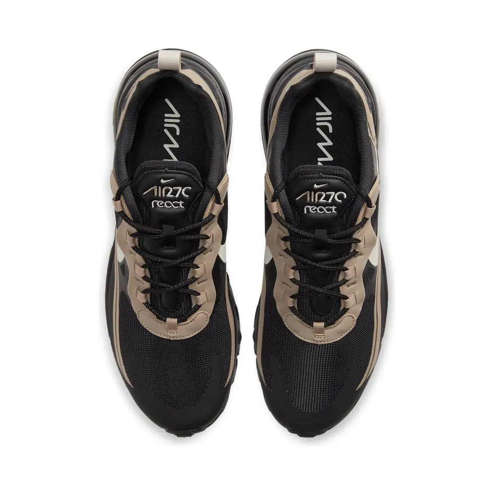 Nike Air Max 270 React “Black / Khaki / Metallic Gold / Light Bone” (CV1632-001)