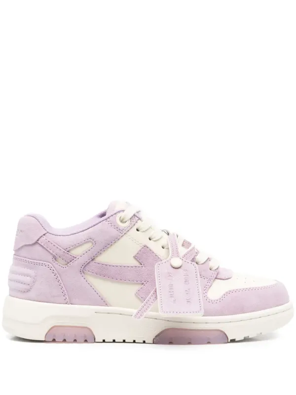 OFF-WHITE Out Of Office OOO Low Tops Suede Lavander Ivory (OWIA259S25LEA0063F0B)