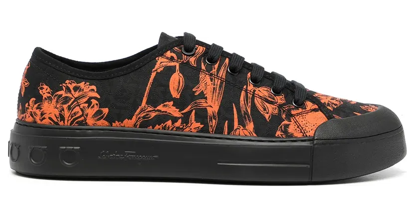 Ferragamo Gemusterte Sneakers – Orange (746715)