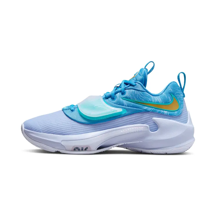 Nike Zoom Freak 3 Freeze Time “Dutch Blue / Ghost / Dynamic Turquoise / Metallic Gold” (DA0694-401)
