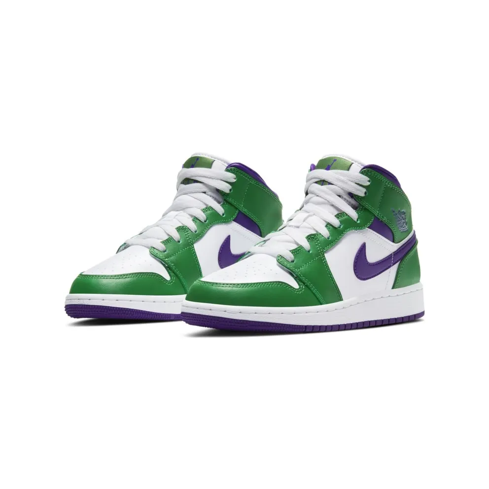 Jordan 1 Mid Incredible Hulk (GS) Aloe Green/Court Purple-White (554725-300)