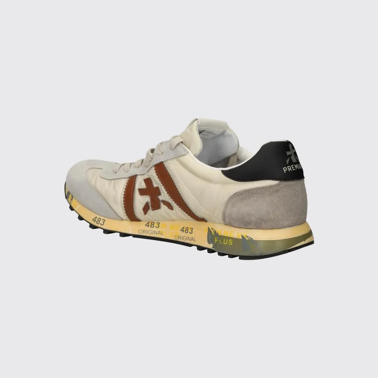 Premiata Lucy Sneakers in Suede and Used Nylon White (LUCY8189) (2)