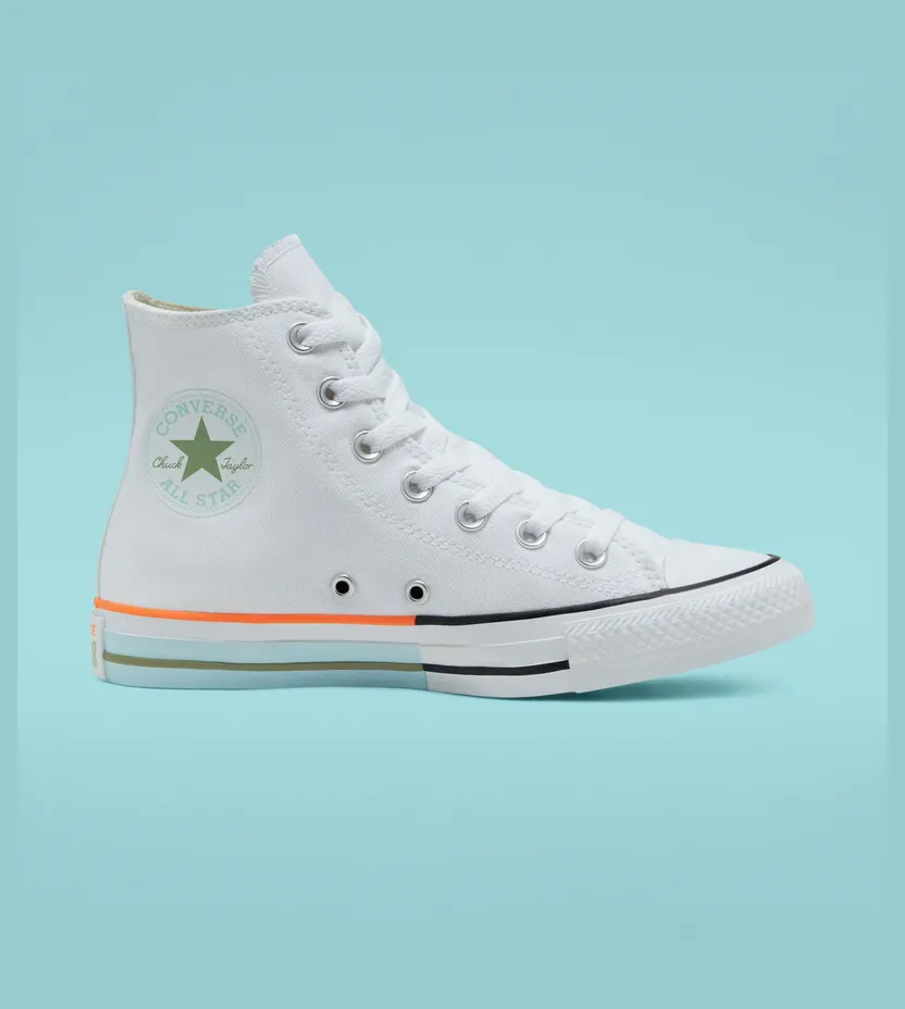Converse Unisex Sunblocked Chuck Taylor All Star High Top White/street Sage/agate Blue (167751C)