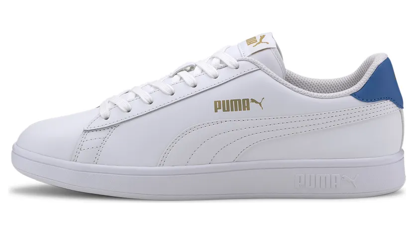 Puma Smash v2 leren Goud/Blauw/Wit (365215-18)