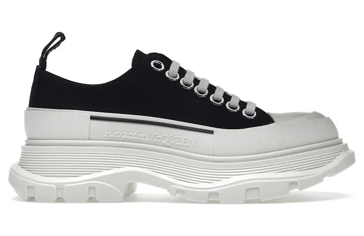 Alexander McQueen Tread Slick Low Lace Up Black White (W) (611705W4L321070)