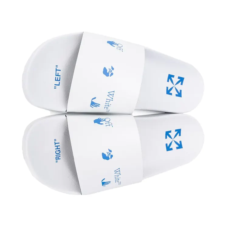 Off-White Logo Sliders White Blue AW20