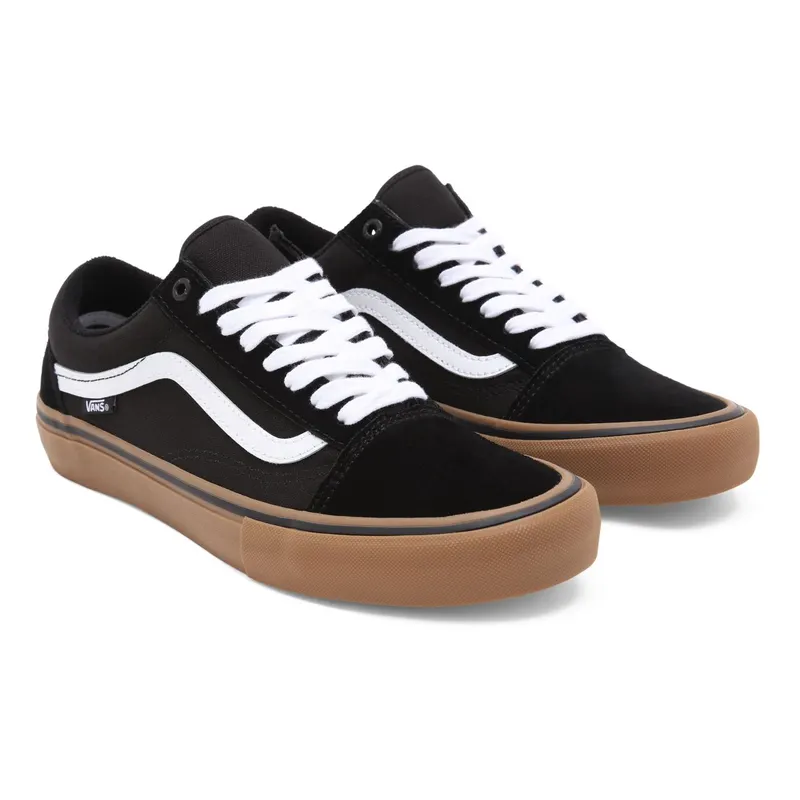 Vans Old Skool Pro Black White Gum Black/White-Medium Gum (VN000ZD4BW9)