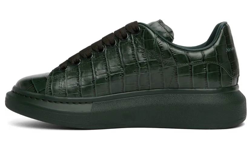 Alexander McQueen Green Croc Oversized Sneakers (553680WIAX1) (3)