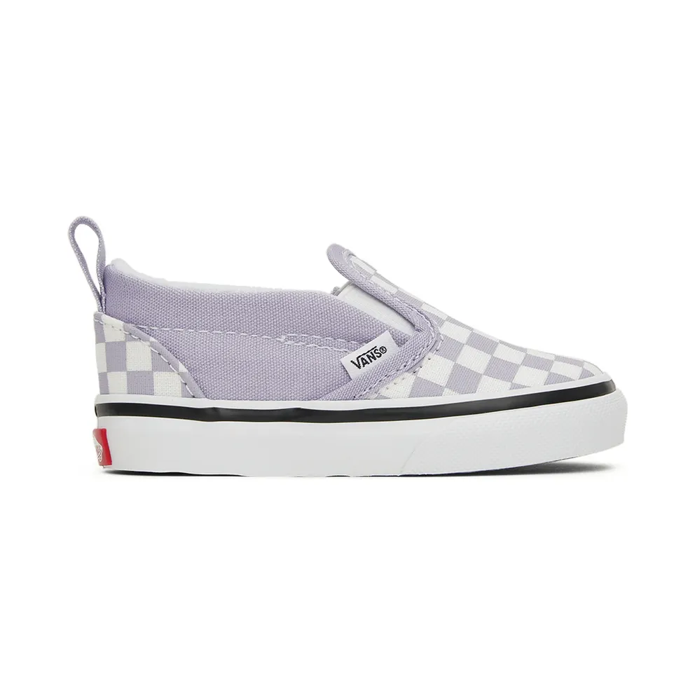 Vans Baby Purple & White Checkerboard Slip-On V Sneakers (VN000UBSARV1)