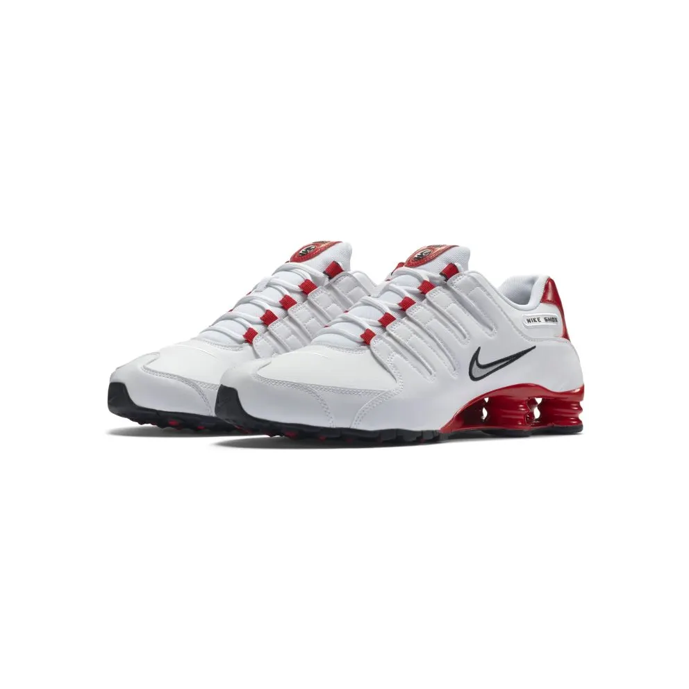 Nike Shox NZ White University Red White/Metallic Silver-University Red (378341-110)