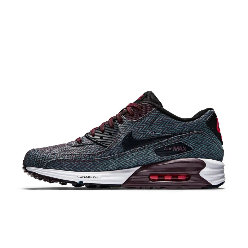 Nike  Air Max Lunar90 Burgundy-Herringbone Deep Burgundy/Hyper Jade/Challenge Red (705068-600)
