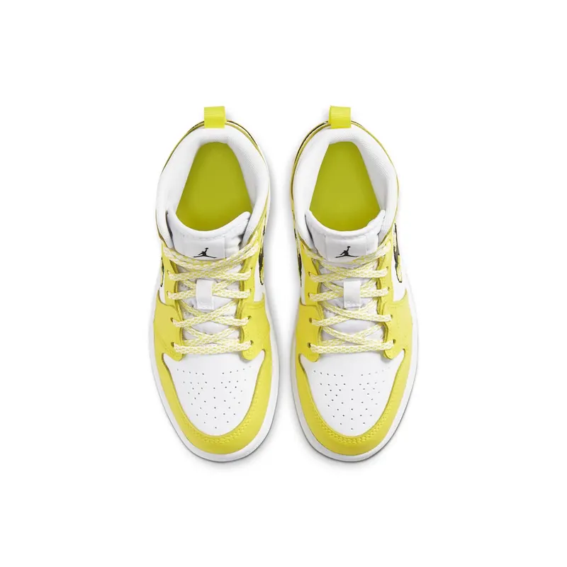 Jordan 1 Mid Dynamic Yellow Floral (PS) Dynamic Yellow/White-Black (AV5173-700)