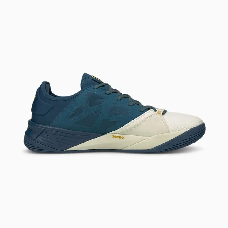 Puma x First Mile Accelerate Turbo Nitro handbalschoenen Blue/Yellow (10667001)