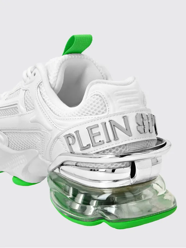 Plein Sport Runner PS Thunder Mix Low-Top Mesh Sneakers with Notched Sole White (SAESUSC0750STE003N0105) (3)