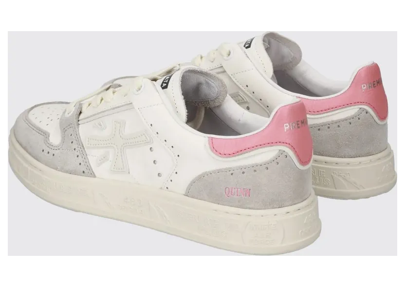 Premiata Quinnd Perforated Leather Sneakers Pink (QUINND8214) (2)