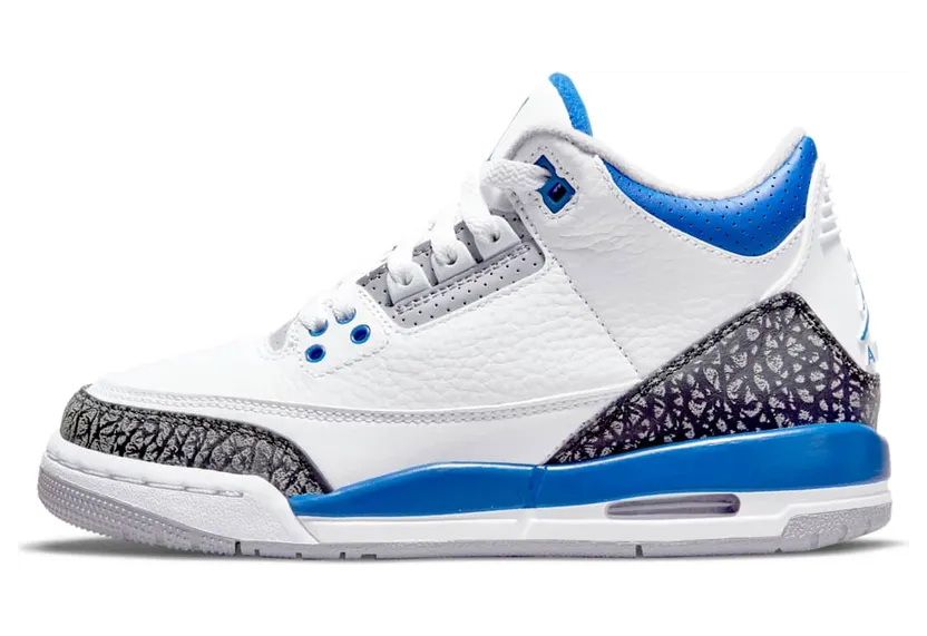 Air Jordan 3 Retro Racer Blue (GS) (2021) (398614-145)