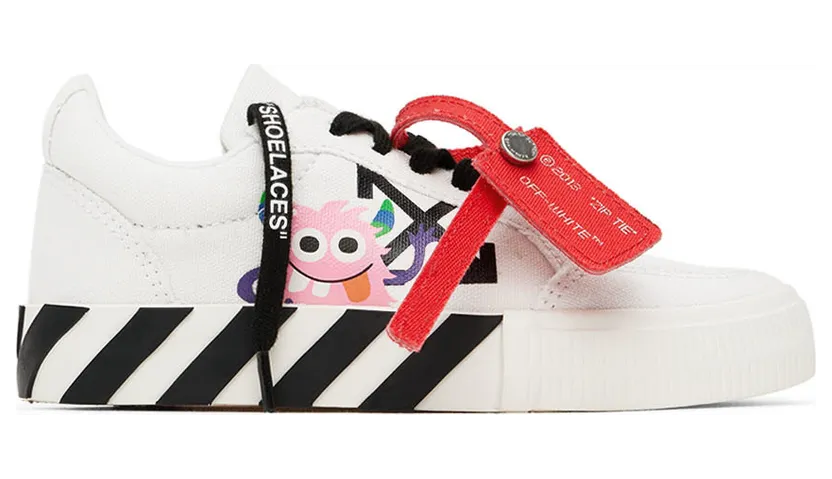 Off-White Kids White & Black Monsters Vulcanized Sneakers (OGIA001S22FAB0020110)