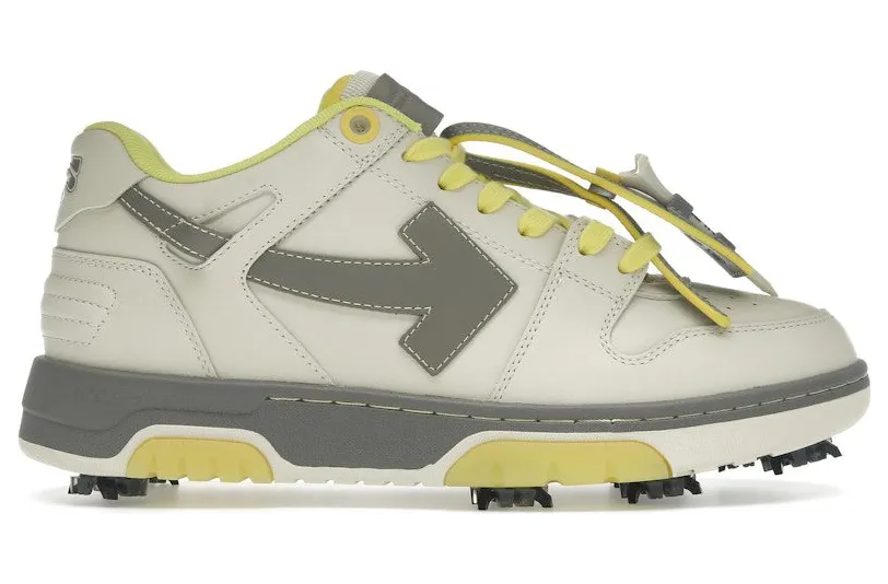 OFF-WHITE Out Of Office OOO Low Tops Golf Paris Hilinski Gray Yellow (OMIA29DT24LEA0010309)