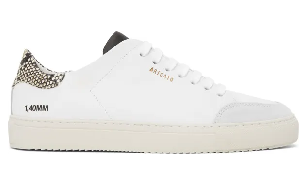 Axel Arigato White and Beige Snake Triple Clean 90 Sneakers (28633)