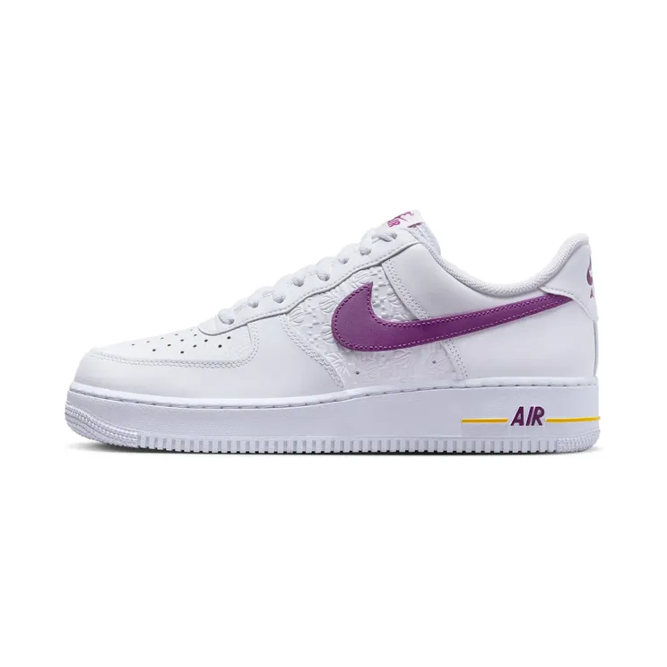 Nike Air Force 1 Low EMB Bold Berry Lakers “White / Speed Yellow / Bold Berry” (FJ4209-100)
