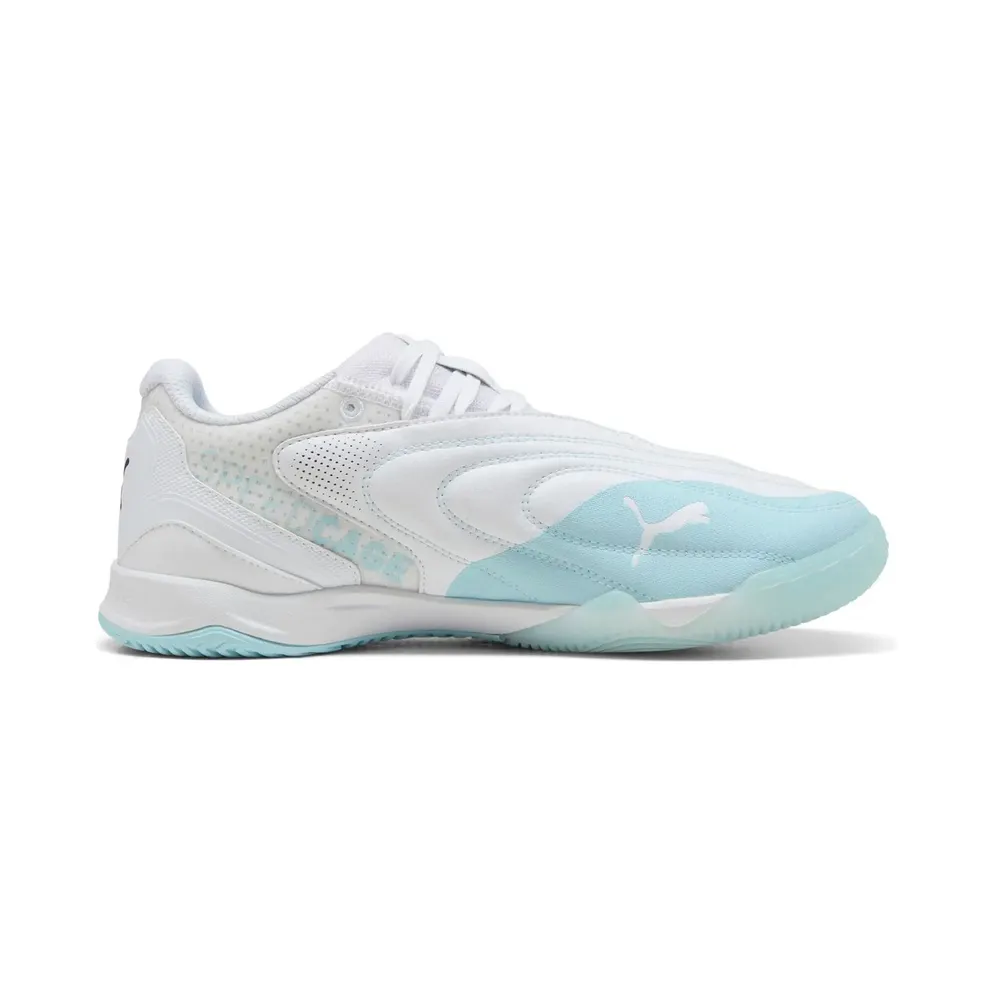 Puma Ibero V Hallen-Football Boots 01 – PUMA white/aqua/fizzy light/sea glass 39 Men, White (108455)