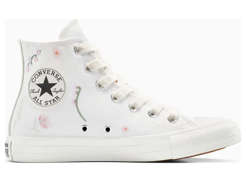 Converse Chuck Taylor All Star Embroidered Flowers Vintage White/Egret/Silver (A15481C)