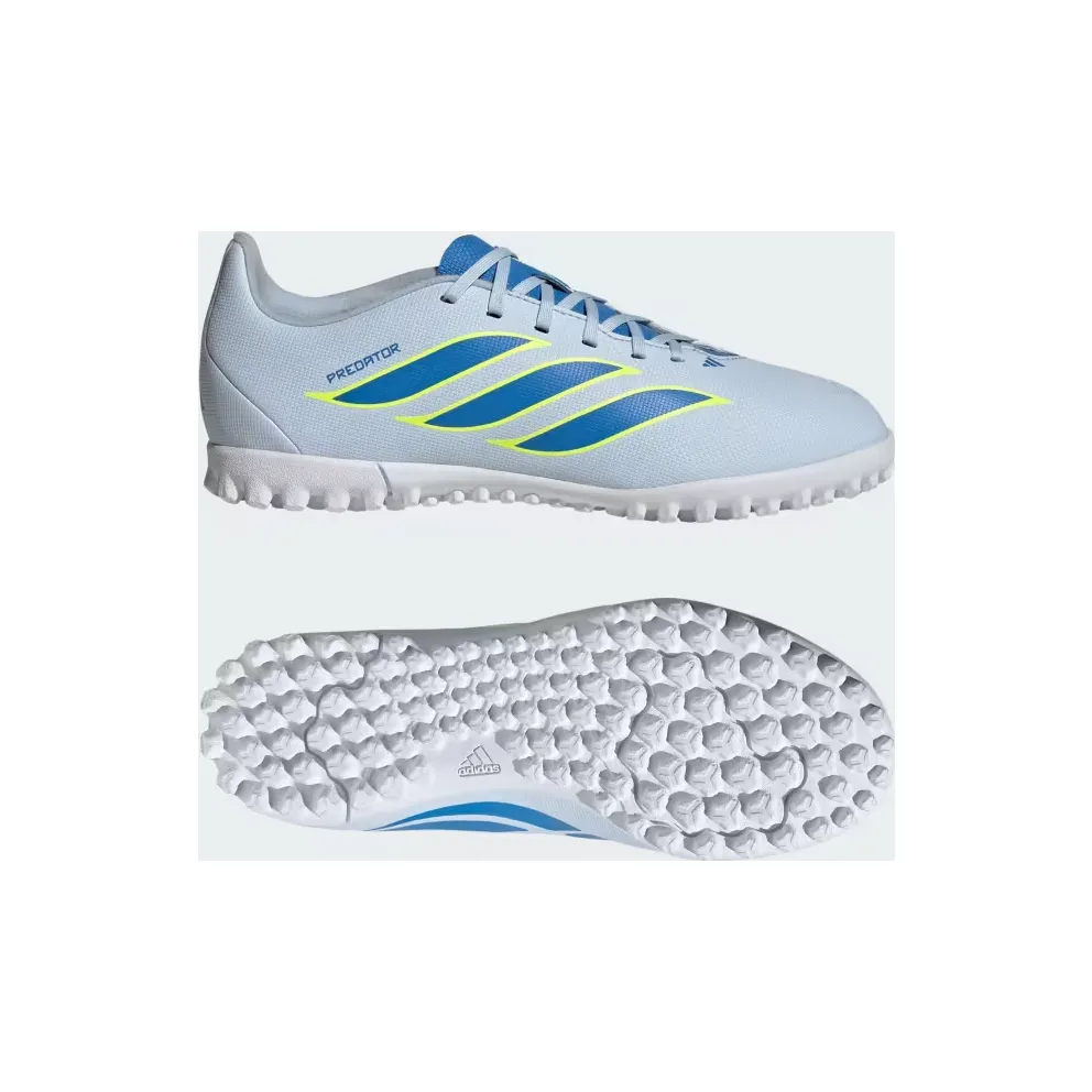adidas Predator Club Turf Football Shoes Kids “Crystal Sky / Ray Blue / Team Solar Yellow 2” (JS0366)