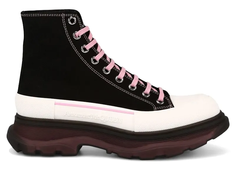 Alexander McQueen Tread Slick Boot Black Blossom Pink (662686 W4MV9 1321)