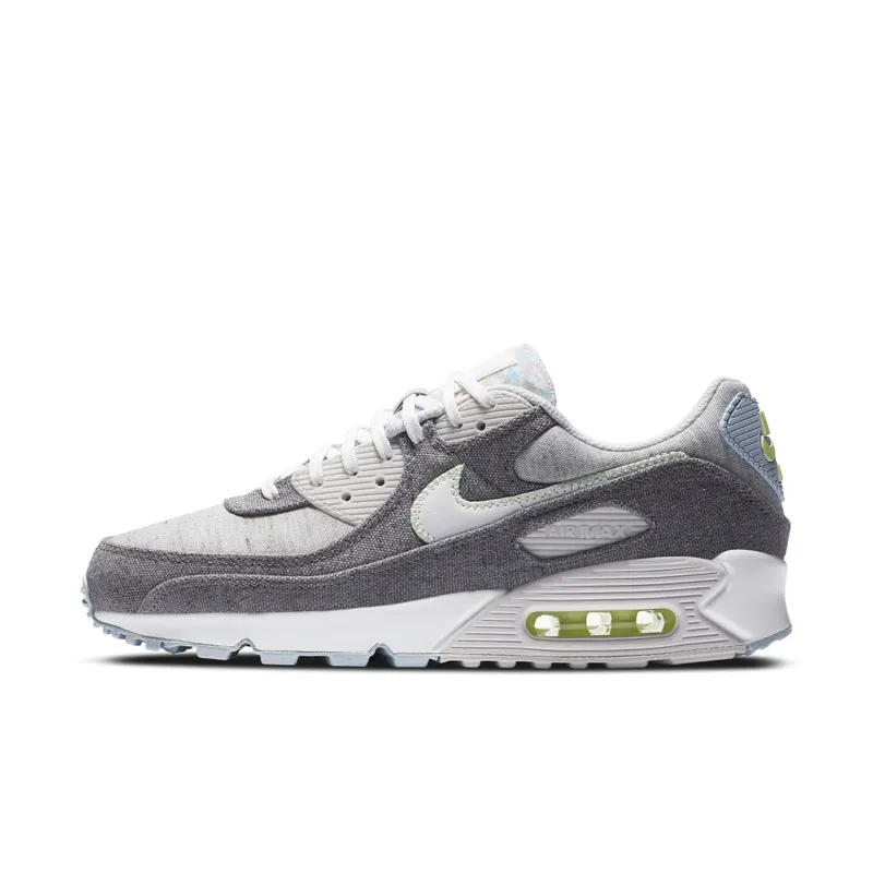 Nike Air Max 90 Recycled Canvas Vast Grey/Barely Volt-Celestine Blue-White (CK6467-001)