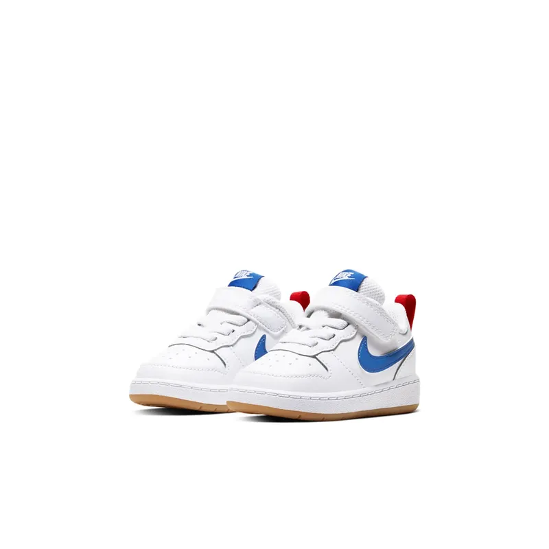 Nike Court Borough Low 2 White Pacific Blue (TD) White/University Red/Gum Light Brown (BQ5453-109)