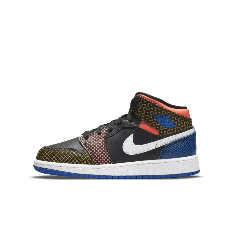 Air Jordan 1 Mid MMD Multi-Color Grid (GS) (DC4092-001)
