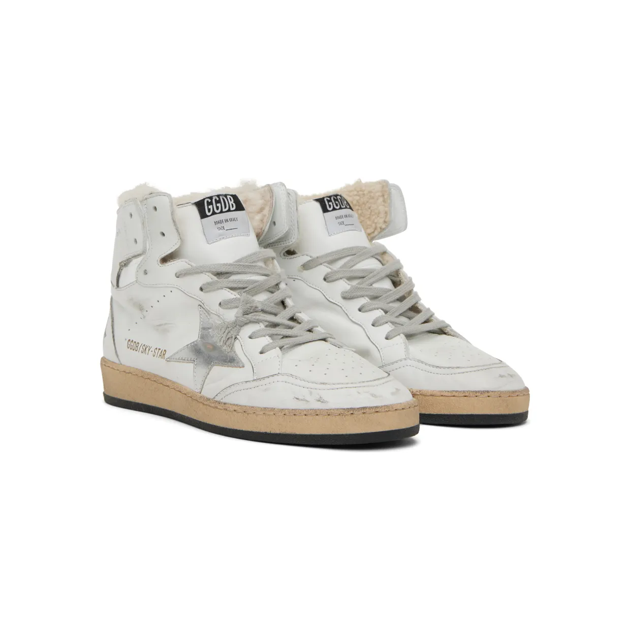 Golden Goose White Sky-Star High-Top Sneakers (GMF00230.F002194.80185) (4)