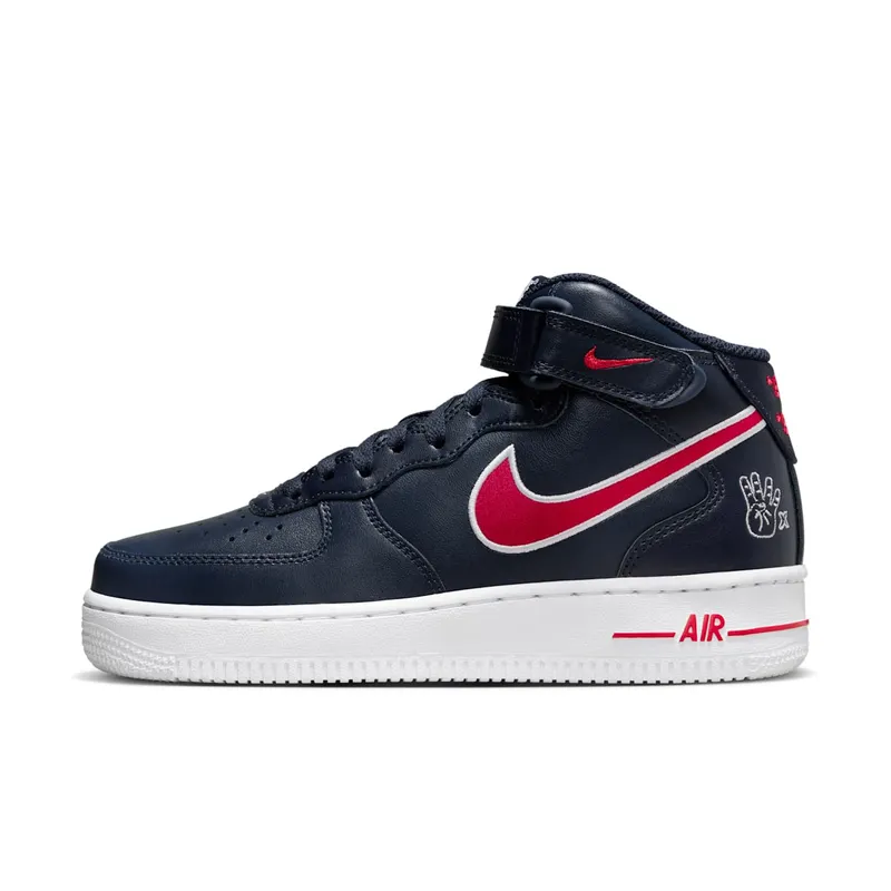 Nike Air Force 1 ’07 Mid Obsidian University Red White Wolf Grey (FJ0728-400)